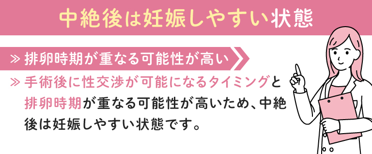 中絶手術後は妊娠しやすい状態