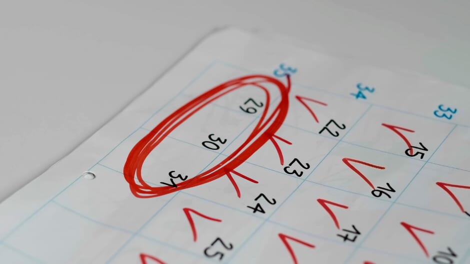 月経移動のスケジュール